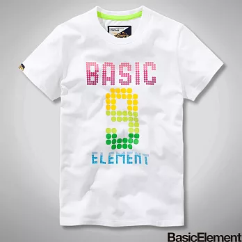 【BasicElement】男款9彩繽紛T恤M白色