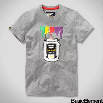 【BasicElement】男款漆彩人生T恤S麻灰
