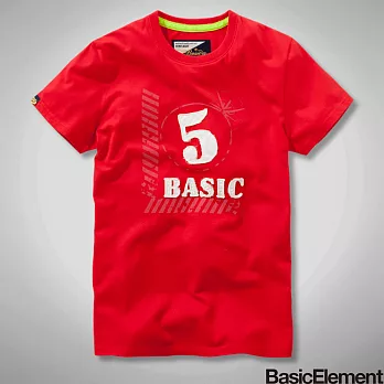 【BasicElement】男款第 5 元素T恤S紅色
