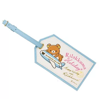 San-X 拉拉熊快樂假期系列皮革行李吊牌。懶熊