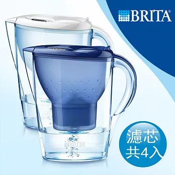 德國BRITA 馬利拉3.5L記憶型濾水壺+MAXTRA 濾芯三支 (共四支濾芯組合)藍色