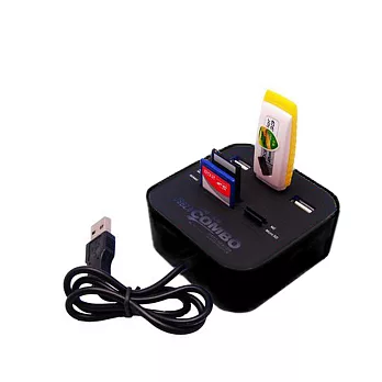 USB2.0 多功能3 Port HUB / 讀卡機(黑色)