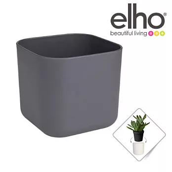 elho荷蘭時尚園藝花盆器 : b. 質感方 花器 16cm 灰黑