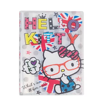 《Sanrio》HELLO KITTY A4文件夾本-內袋20枚(俏皮眼鏡)