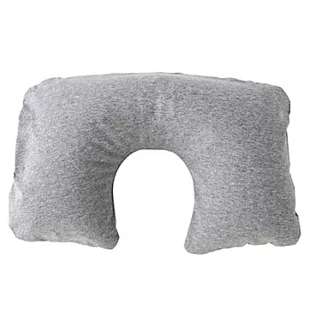 [MUJI 無印良品]棉天竺攜帶式充氣頸枕/雜灰