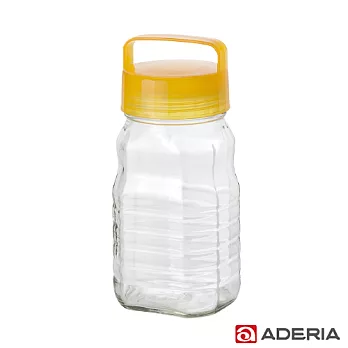 【ADERIA】日本進口長型醃漬玻璃罐1.2L(黃)
