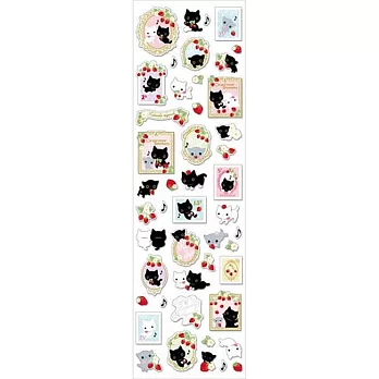 小襪貓白貓草苺之戀系列系列貼紙。郵票