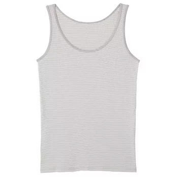[MUJI 無印良品]女棉質(抗菌防臭)涼感坦克背心M淺灰橫紋
