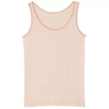 [MUJI 無印良品]女棉質(抗菌防臭)涼感坦克背心M淺橘橫紋