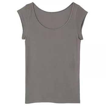 [MUJI 無印良品]女棉質(抗菌防臭)涼感法式袖衫L墨灰