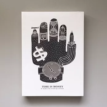 「MonkeyCookie」A6空白筆記本- Time Is Money。時間就是金錢