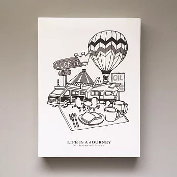 「MonkeyCookie」A6空白筆記本- Life Is A Journey。生活就是一段旅程
