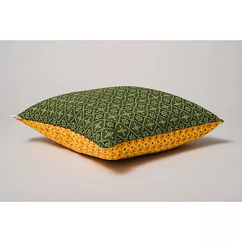 雙面抱枕套-玻璃與磁磚-綠&黃