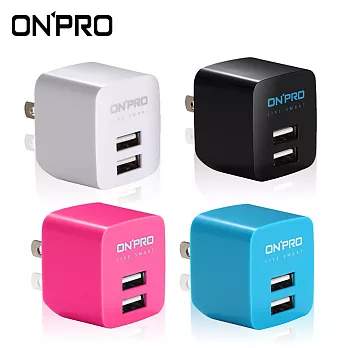 ONPRO UC-2P01 USB雙埠電源供應器/充電器(5V/2.4A)黑色