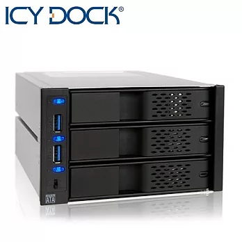 ICY DOCK 3轉2免抽取盤3.5吋SATA硬碟模組－MB973SP-2B