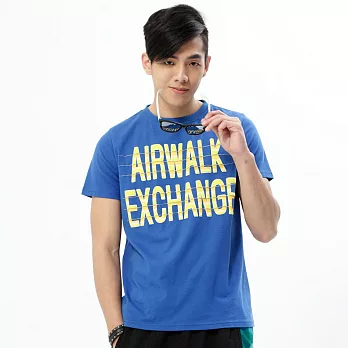 【美國AIRWALK】Exchange文字圓領TM寶藍