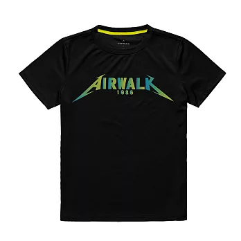 【美國AIRWALK】追風急速吸濕排汗圓領T M黑