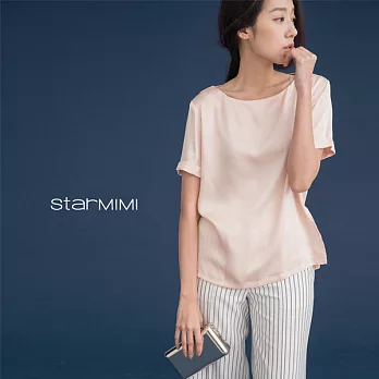 【StarMIMI】絲滑仿絲緞紋側開岔上衣＊S淺粉紅