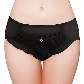 [MIGER密格內衣]希臘夢幻條紋低腰三角內褲-8279-台灣製FREE黑色