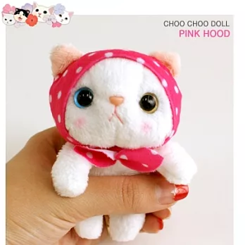 Jetoy,Choo choo甜蜜貓娃娃(9cm)_Pink hood