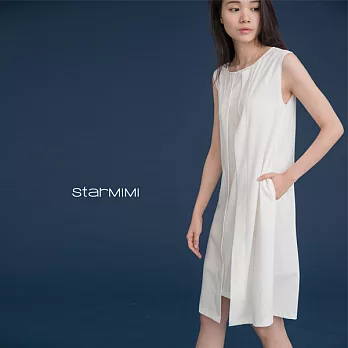 【StarMIMI】兩穿式造型剪裁設計洋裝＊M白
