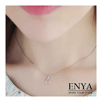 Enya★925銀 經典幸運骨項鍊銀色