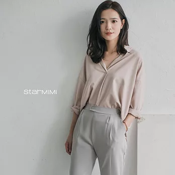 【StarMIMI】小立領微V雪紡襯衫＊FREE藕粉