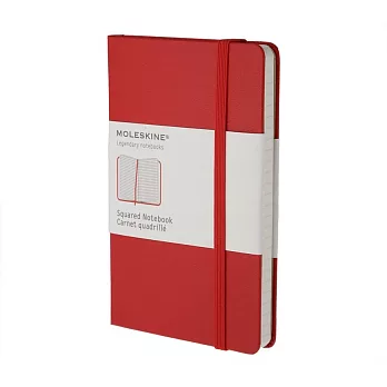 MOLESKINE 彩色筆記本192/方格SQUARED/口袋型P/紅RED