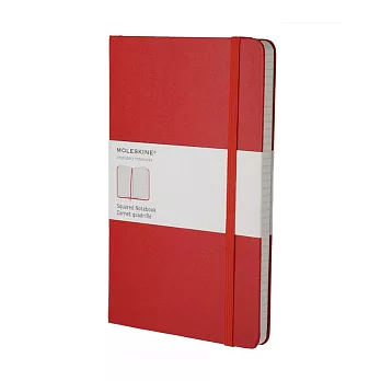 MOLESKINE 彩色筆記本240/方格SQUARED/大型L/紅RED