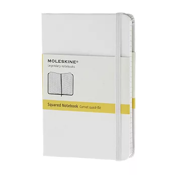 MOLESKINE 彩色筆記本192/方格SQUARED/口袋型P/白WHITE