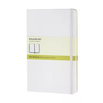 MOLESKINE 彩色筆記本240/素面PLAIN/大型L/白WHITE