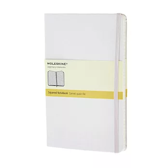 MOLESKINE 彩色筆記本240/方格SQUARED/大型L/白WHITE