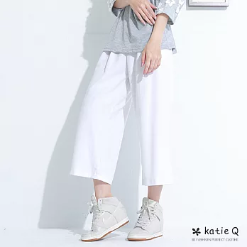 【KatieQ】素色寬版西褲(2色)-FREEFREE白