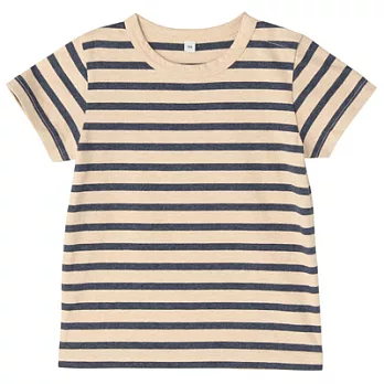 [MUJI 無印良品]幼兒有機棉每日兒童服橫紋短袖T恤80深藍橫紋