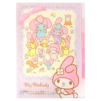 《Sanrio》美樂蒂40週年紀念文具-五層分類文件夾(驚喜派對)