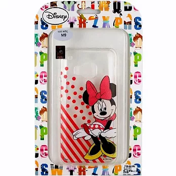 【Disney】HTC ONE M9 微笑系列彩繪透明保護軟套-米妮