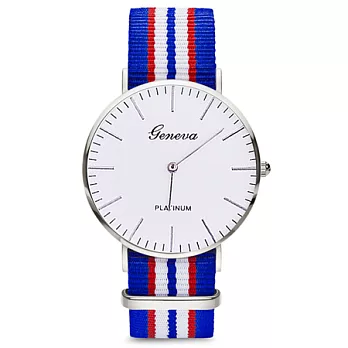 Watch-123 瑞典學院風薄型時尚帆布腕錶 (5色任選)尼龍3