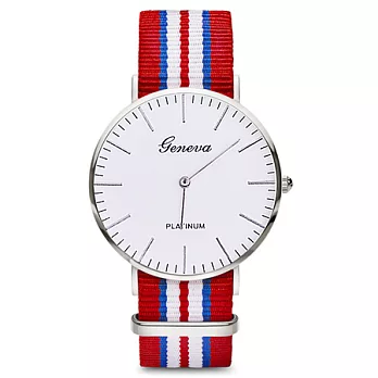 Watch-123 瑞典學院風薄型時尚帆布腕錶 (5色任選)尼龍4