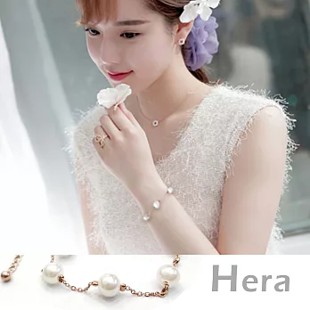 【Hera】赫拉 鈦鋼韓款清新感珍珠手圈/手鍊(氣質白)