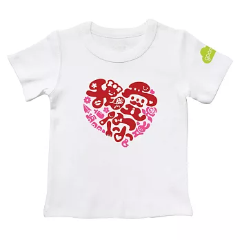 GOOMI台灣第一文創童裝【我愛妳】涼感短袖白色T-Shirt～1-2Y紅+粉植絨