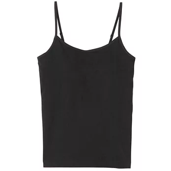[MUJI 無印良品]女棉混彈性天竺無側縫有杯細肩帶M黑色