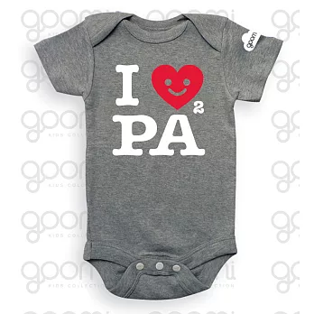 GOOMI台灣第一文創童裝【我愛PAPA】短袖麻花灰包屁衣～0-6M白+紅植絨