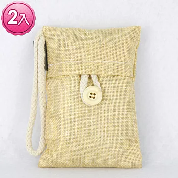亞麻防潮除臭竹炭包100g【米黃】2入組