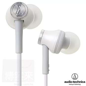 鐵三角 ATH-CK330M 白色 舒適貼合感 高音質 波浪刻紋導線 耳道式耳機白色