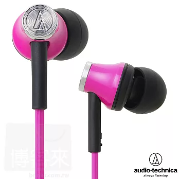 鐵三角 ATH-CK330M 粉紅色 舒適貼合感 高音質 波浪刻紋導線 耳道式耳機粉紅色