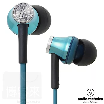 鐵三角 ATH-CK330M 土耳其藍 舒適貼合感 高音質 波浪刻紋導線 耳道式耳機土耳其藍