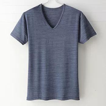[MIGER密格內衣]涼爽吸排好觸感V領短袖衫(男)-FA38611-台灣製-M時尚藍