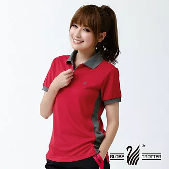 【遊遍天下】MIT台灣製女款顯瘦抗UV涼爽吸濕排汗機能POLO衫(SV050)XL紅