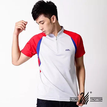 【遊遍天下】MIT台灣製男款抗UV涼爽吸濕排汗機能POLO衫(S120)M灰白