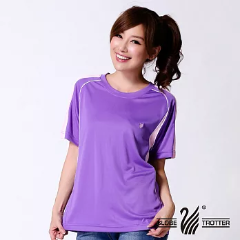 【遊遍天下】中性款100%MIT圓領吸濕排汗機能衫(S079)S紫
